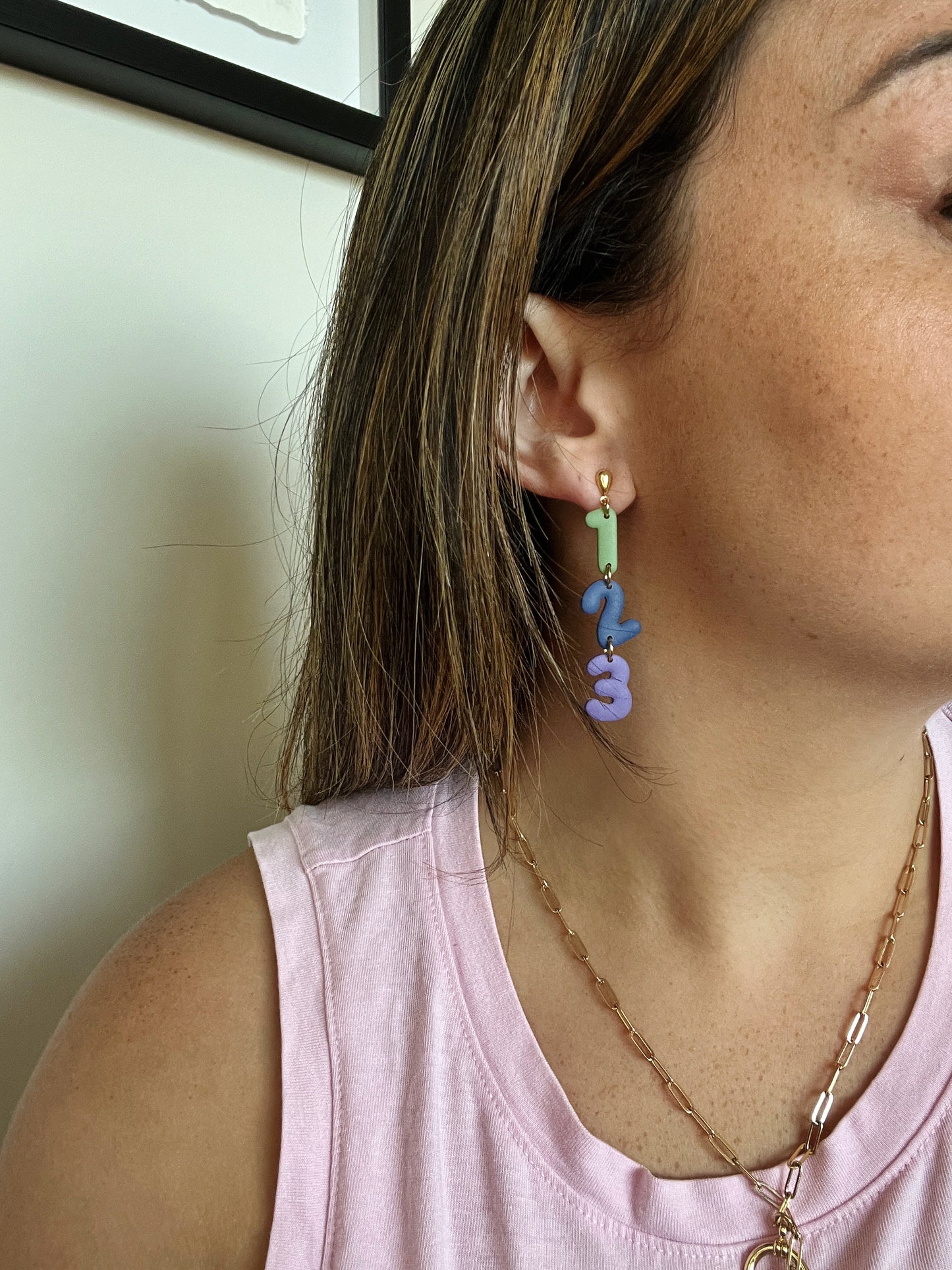 ABC 123 Dangle Earrings