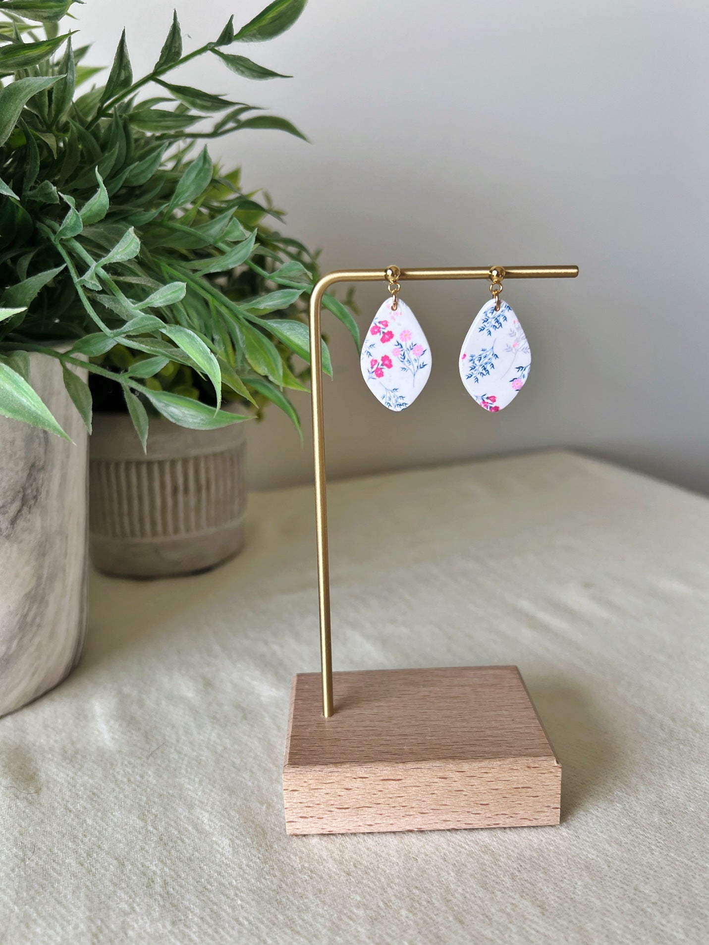 Red, Pink, and Blue Floral Dangles