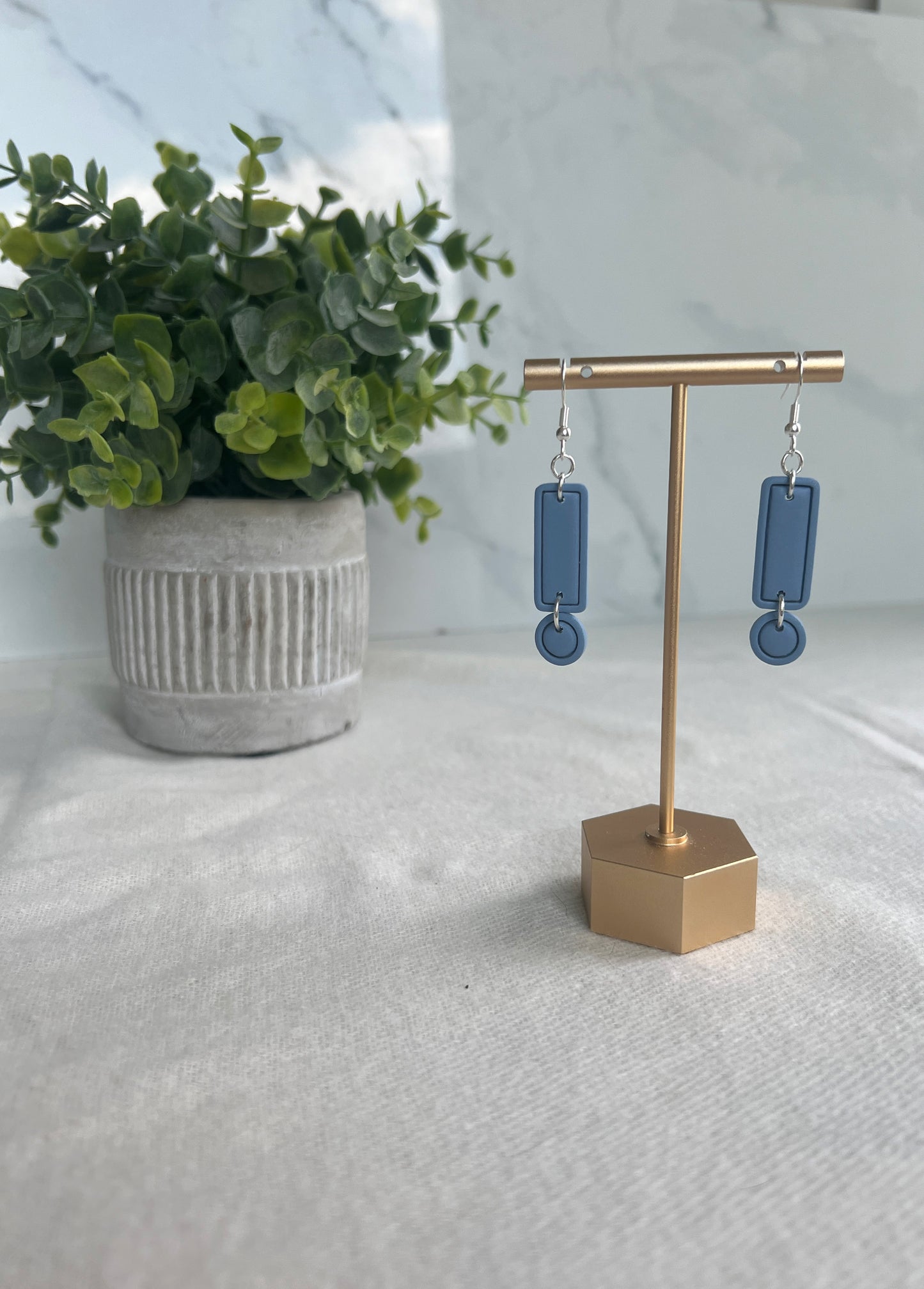 Coastal Blues Mini-Rectangle Earrings (Shimmer)