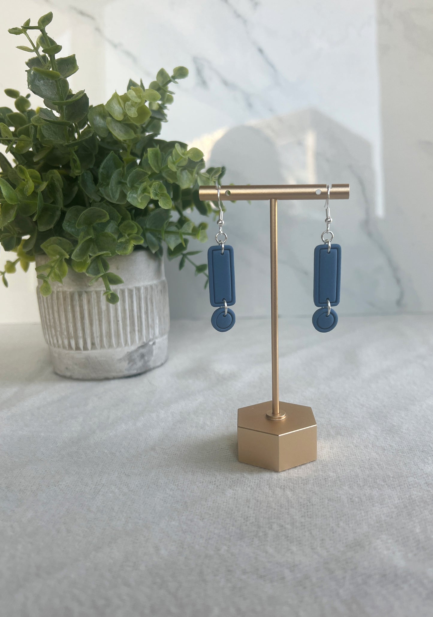 Coastal Blues Mini-Rectangle Earrings (Shimmer)