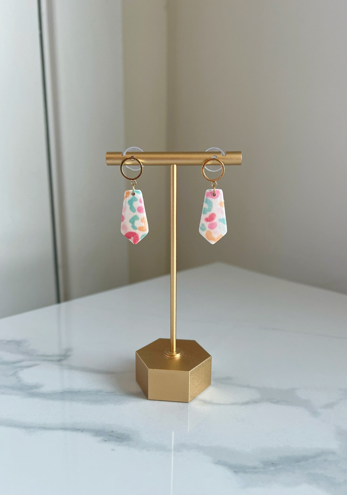 Colorful Cheetah Print Dangles (Glitter)