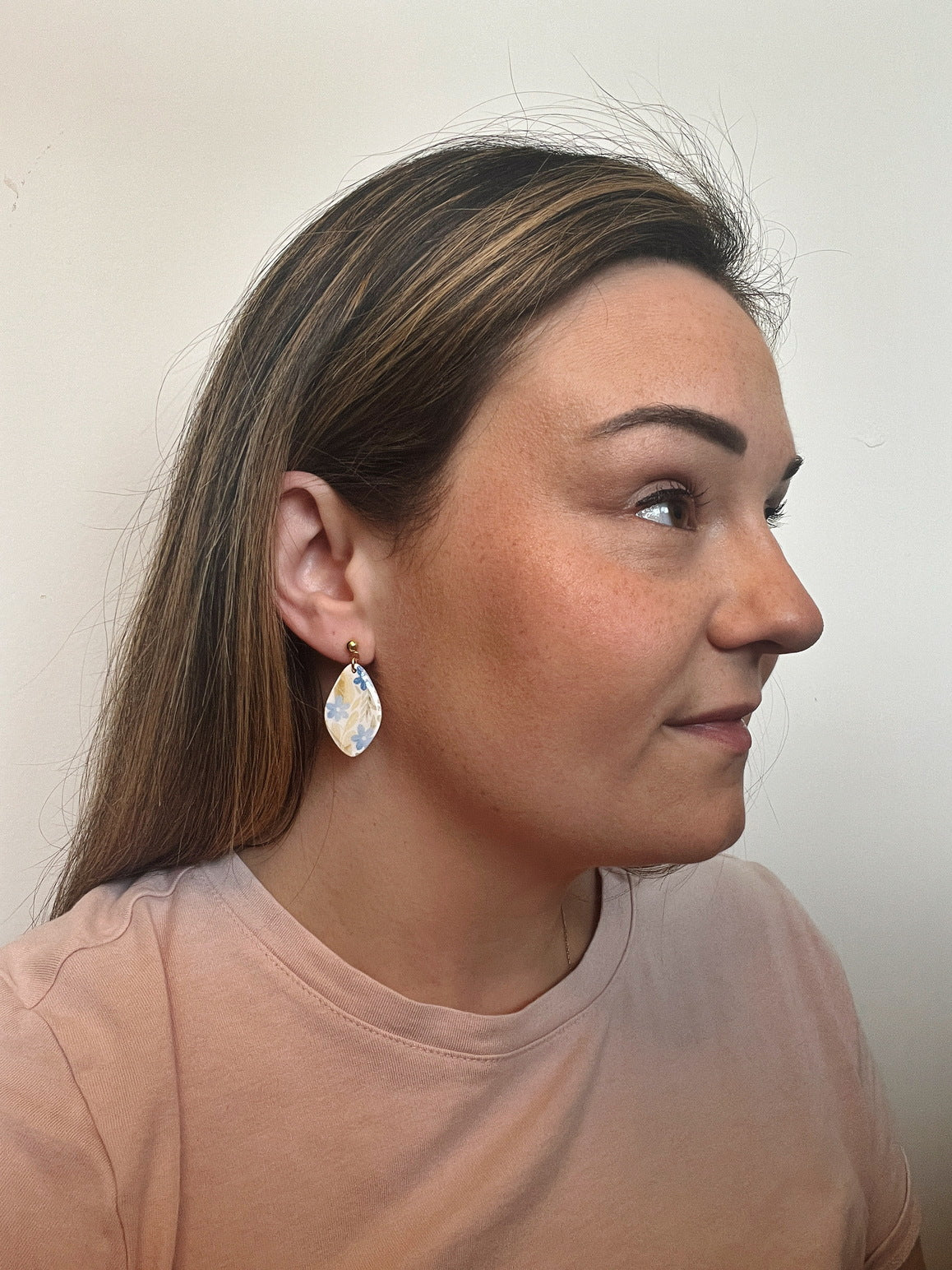 Blue Floral Dangles