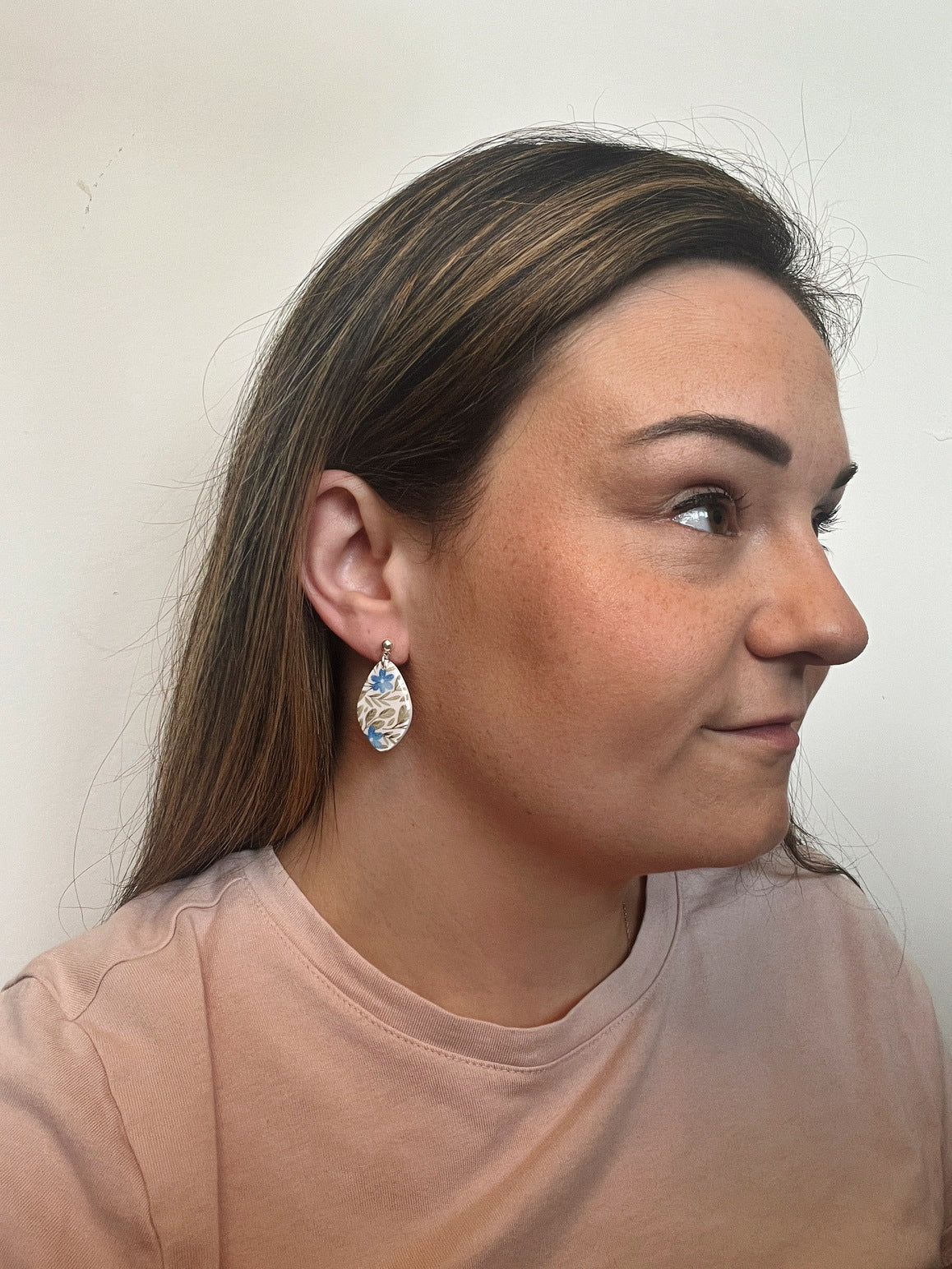 Blue Floral Dangles