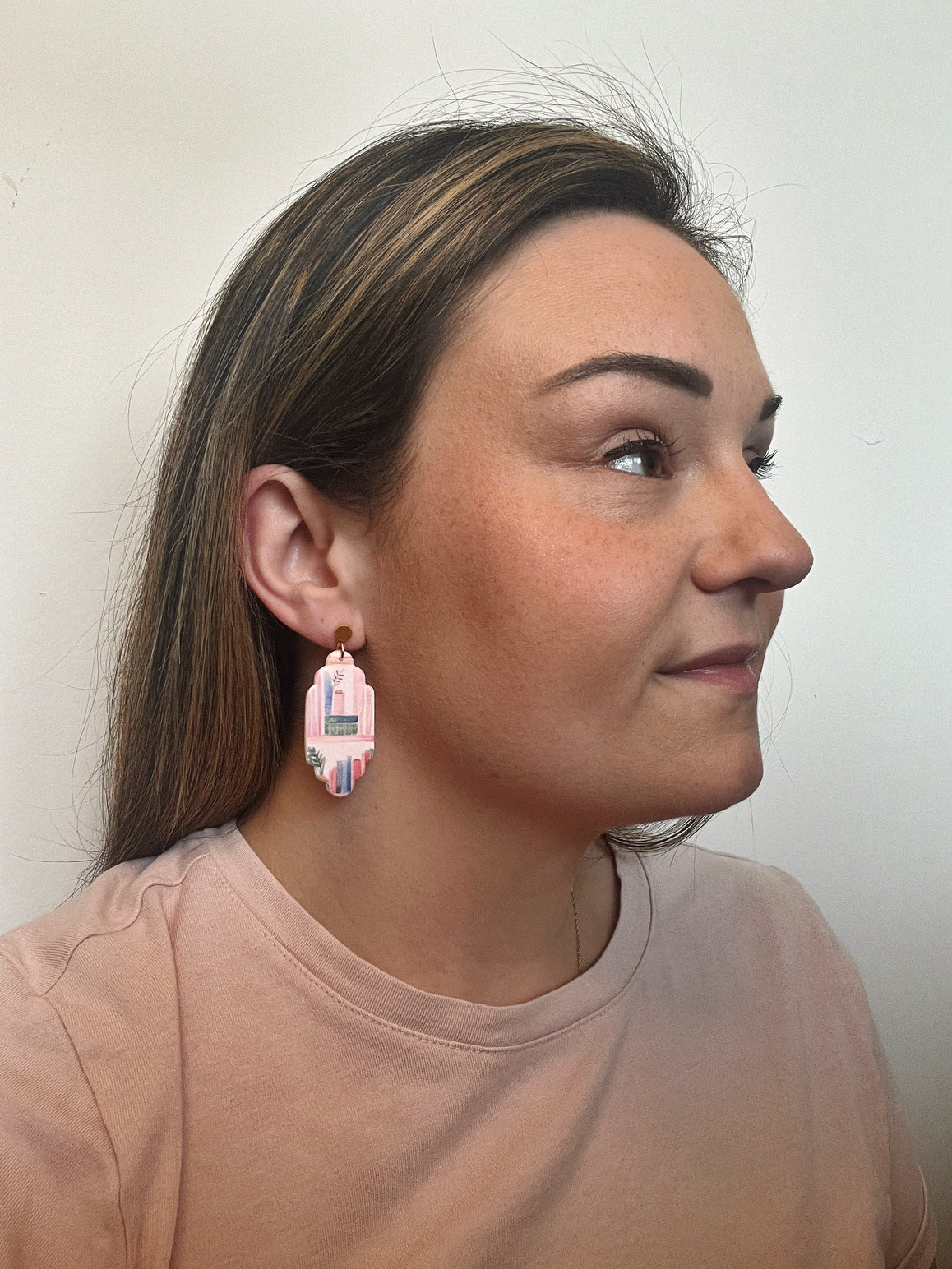 Bookshelf Print Earrings