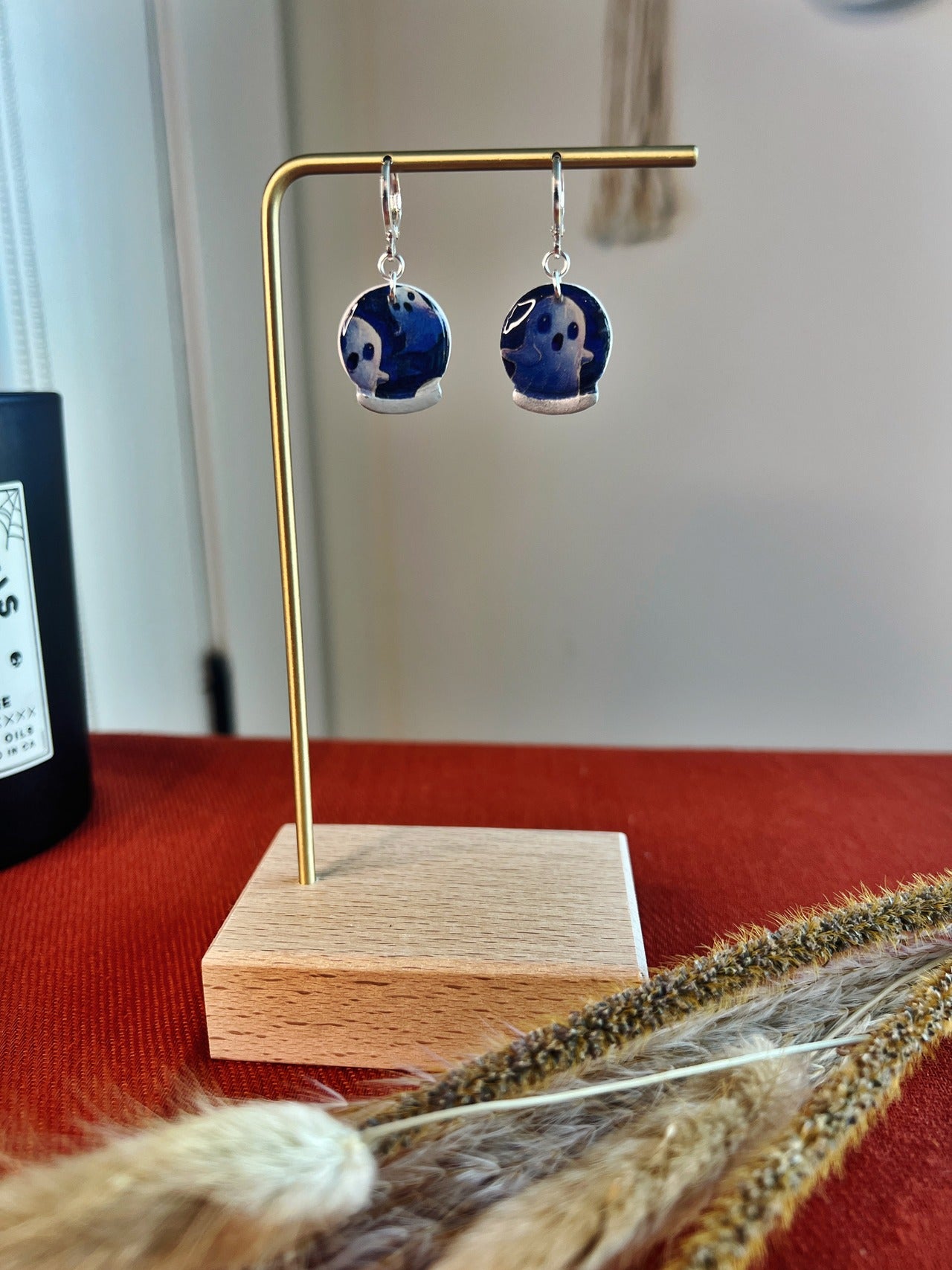 Crystal Ball Ghost Earrings