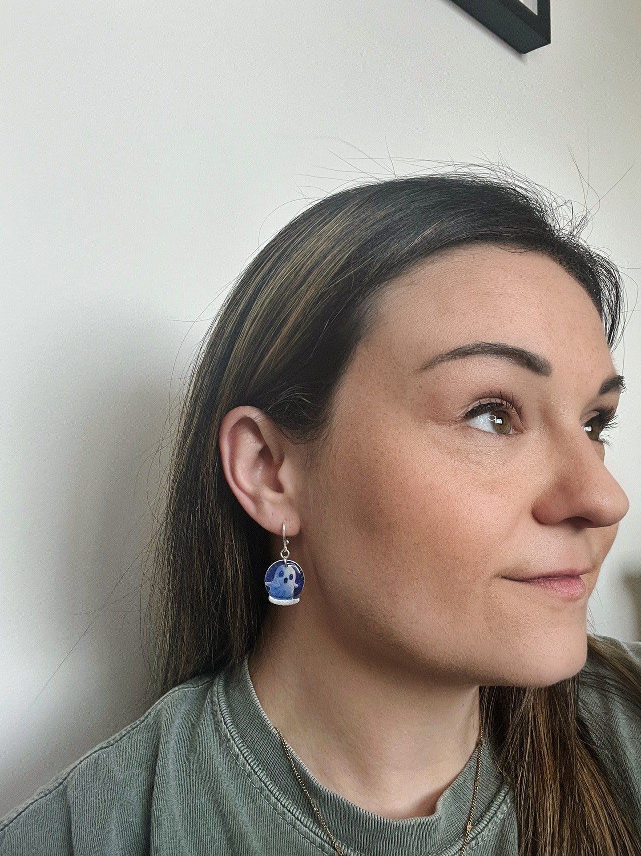 Crystal Ball Ghost Earrings