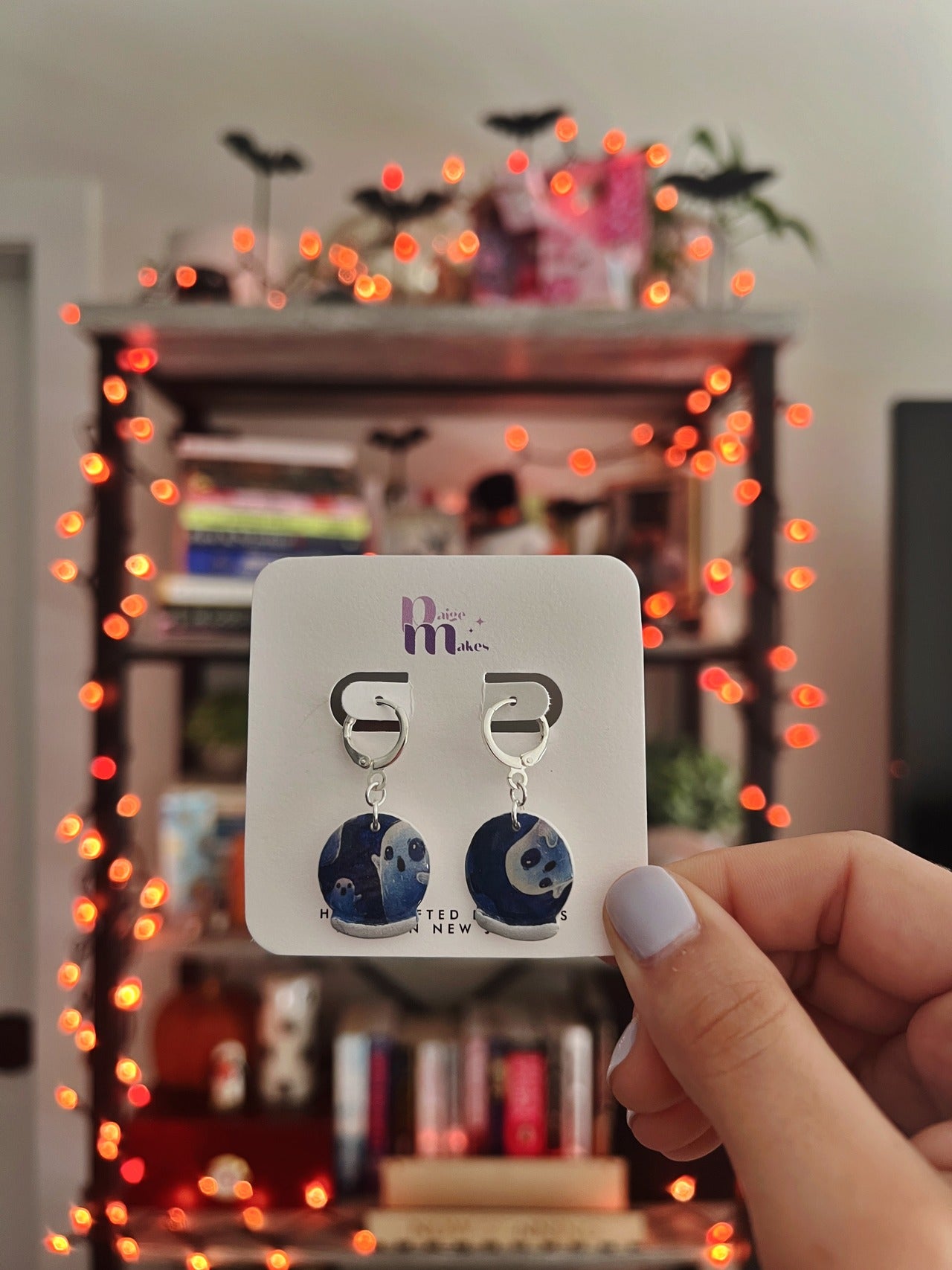 Crystal Ball Ghost Earrings