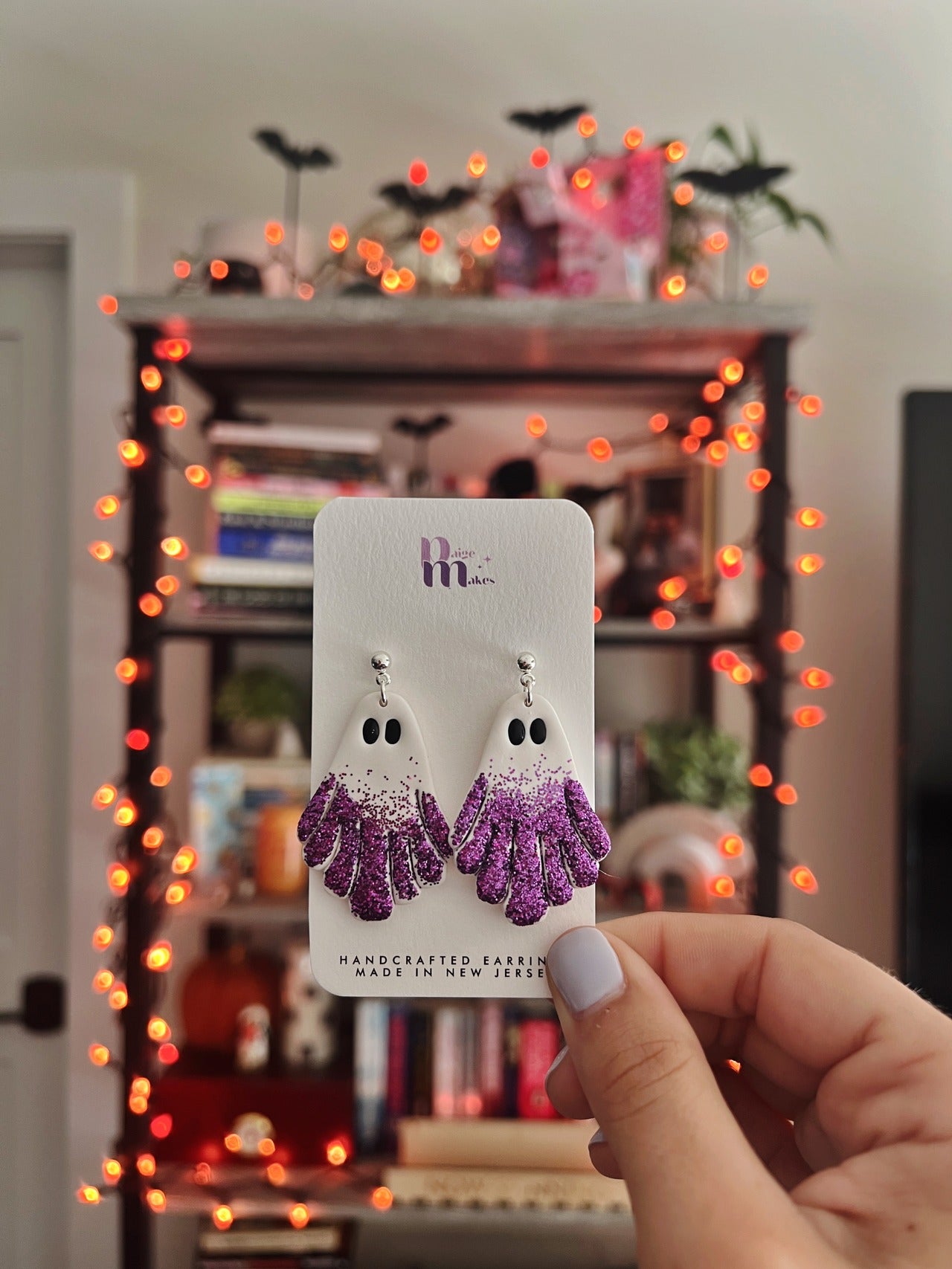 Glitter Ghost Earrings