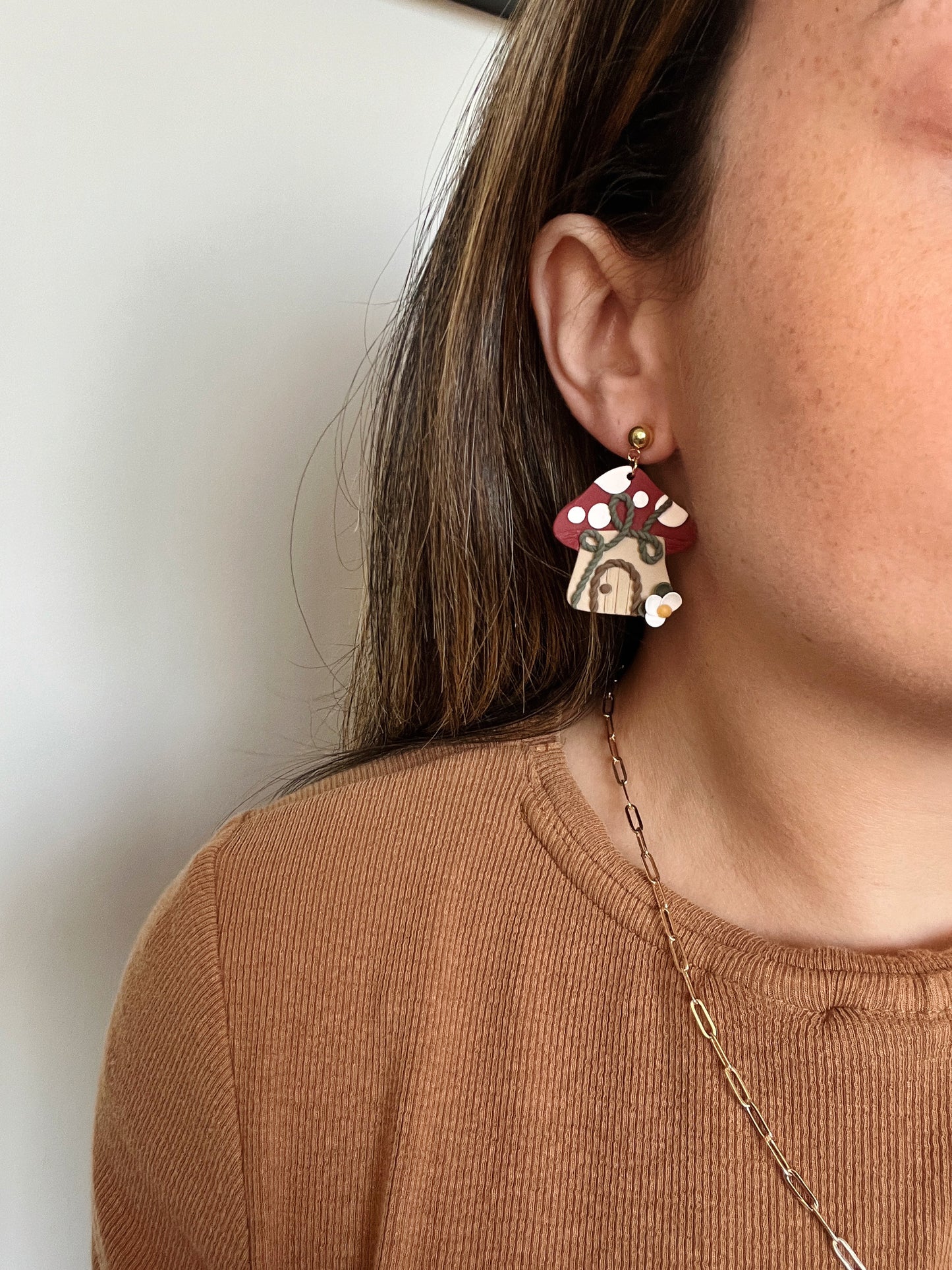 Mushroom Home Earrings