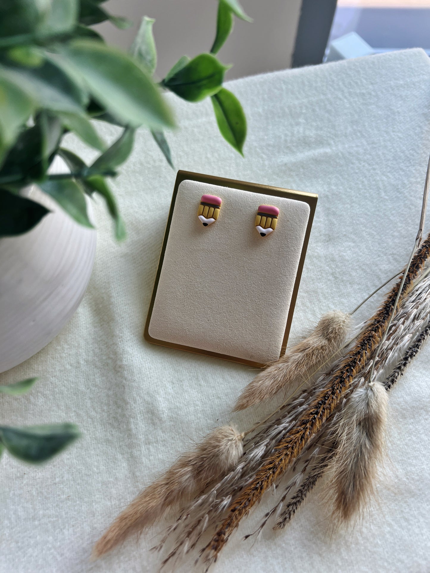 Pencil and Apple Studs (Pack or Singles)
