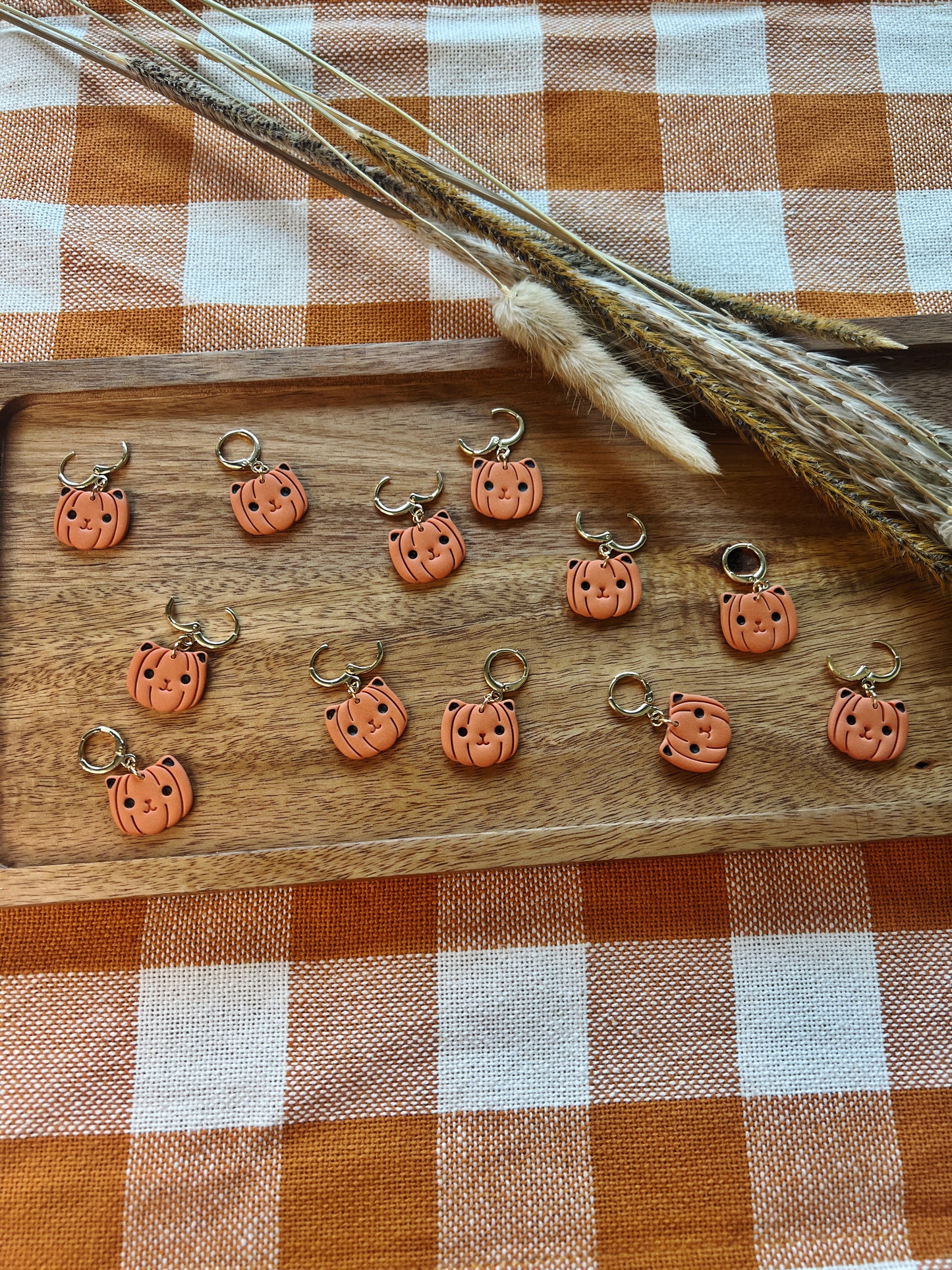 Pumpkin Kitty Earrings