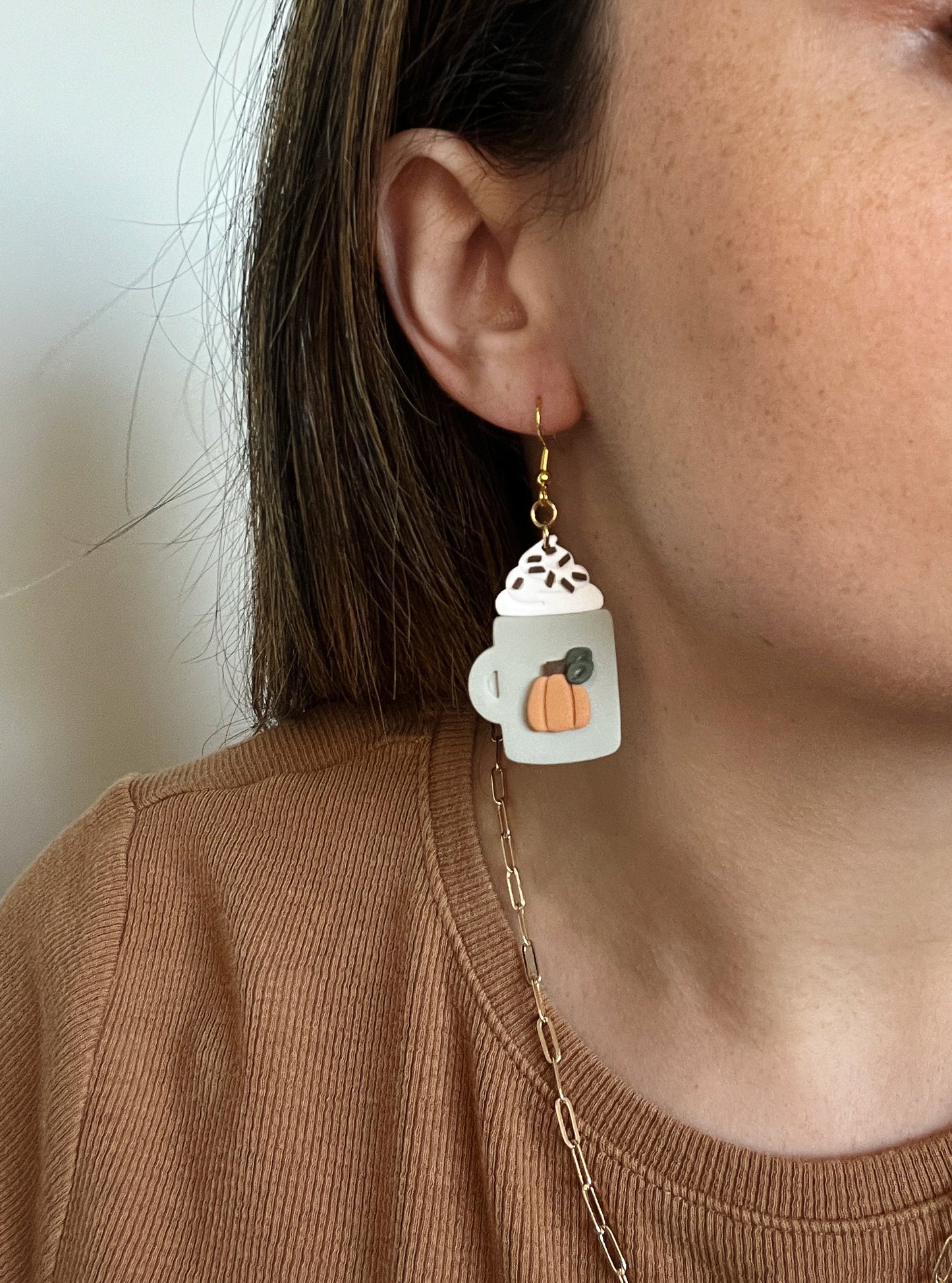 Pumpkin Spice Mug Earrings