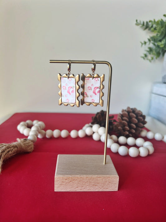 Santa Postal Stamp Earrings