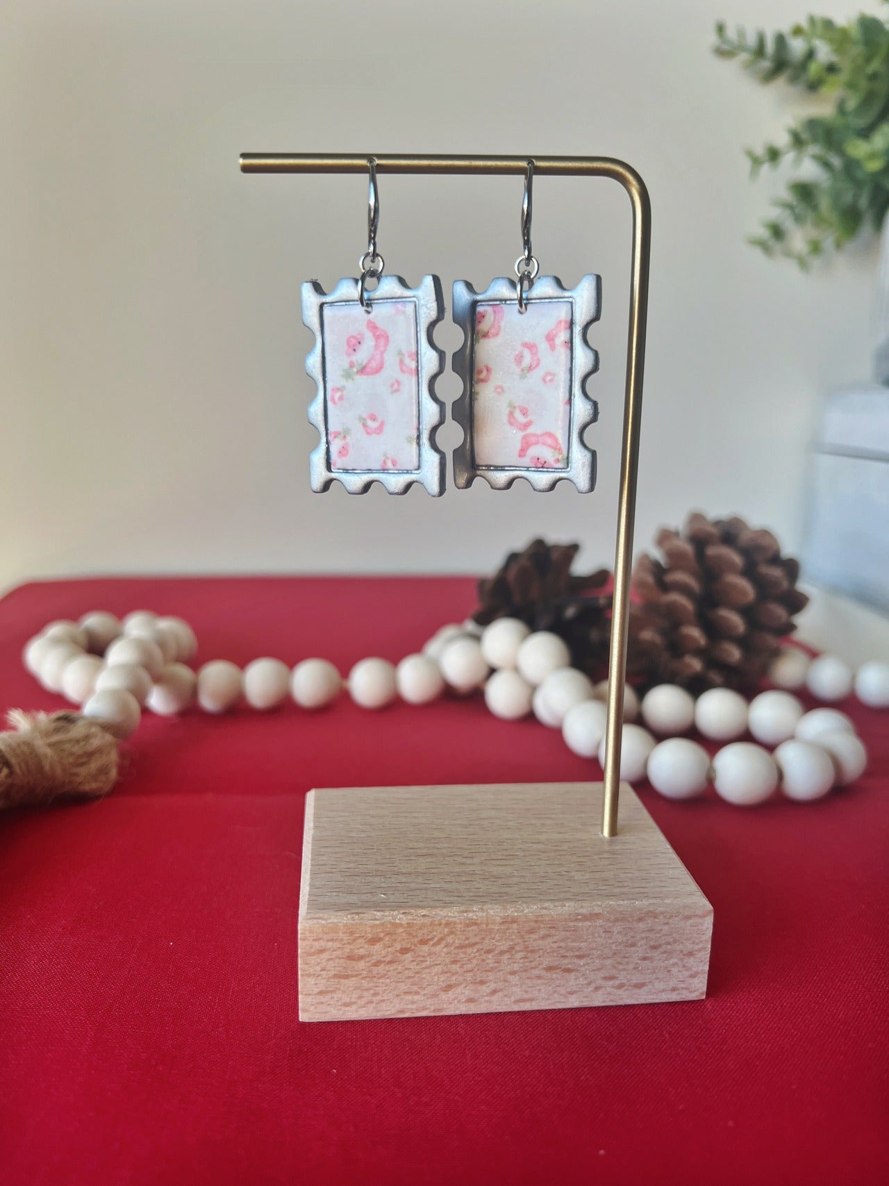 Santa Postal Stamp Earrings