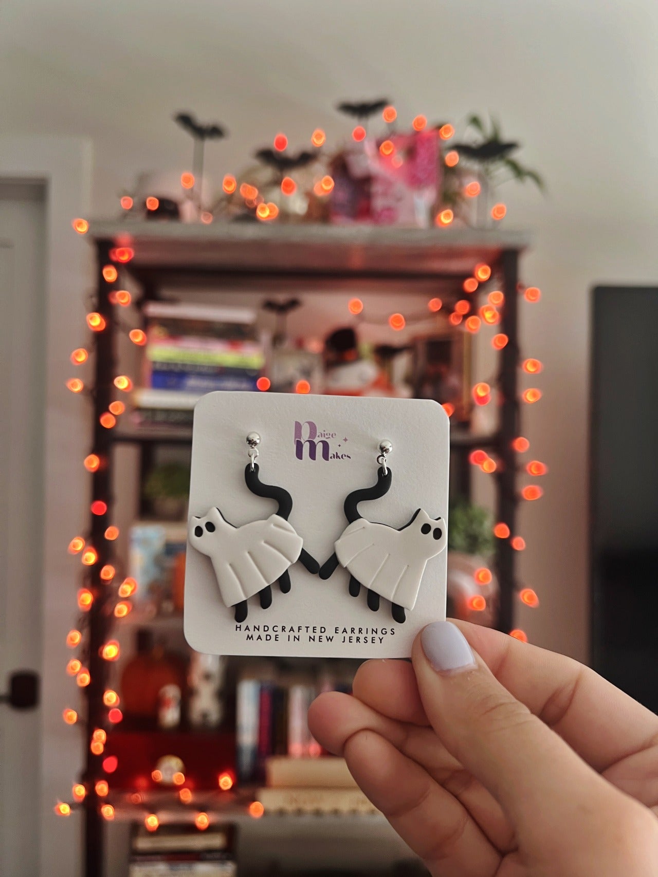 Ghost Kitty Earrings