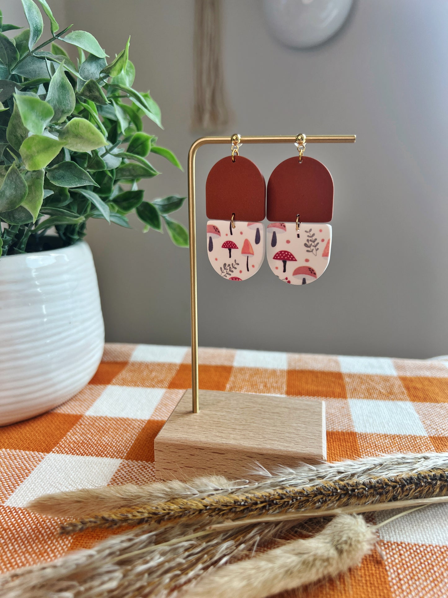 Whimsical Mushroom Earrings