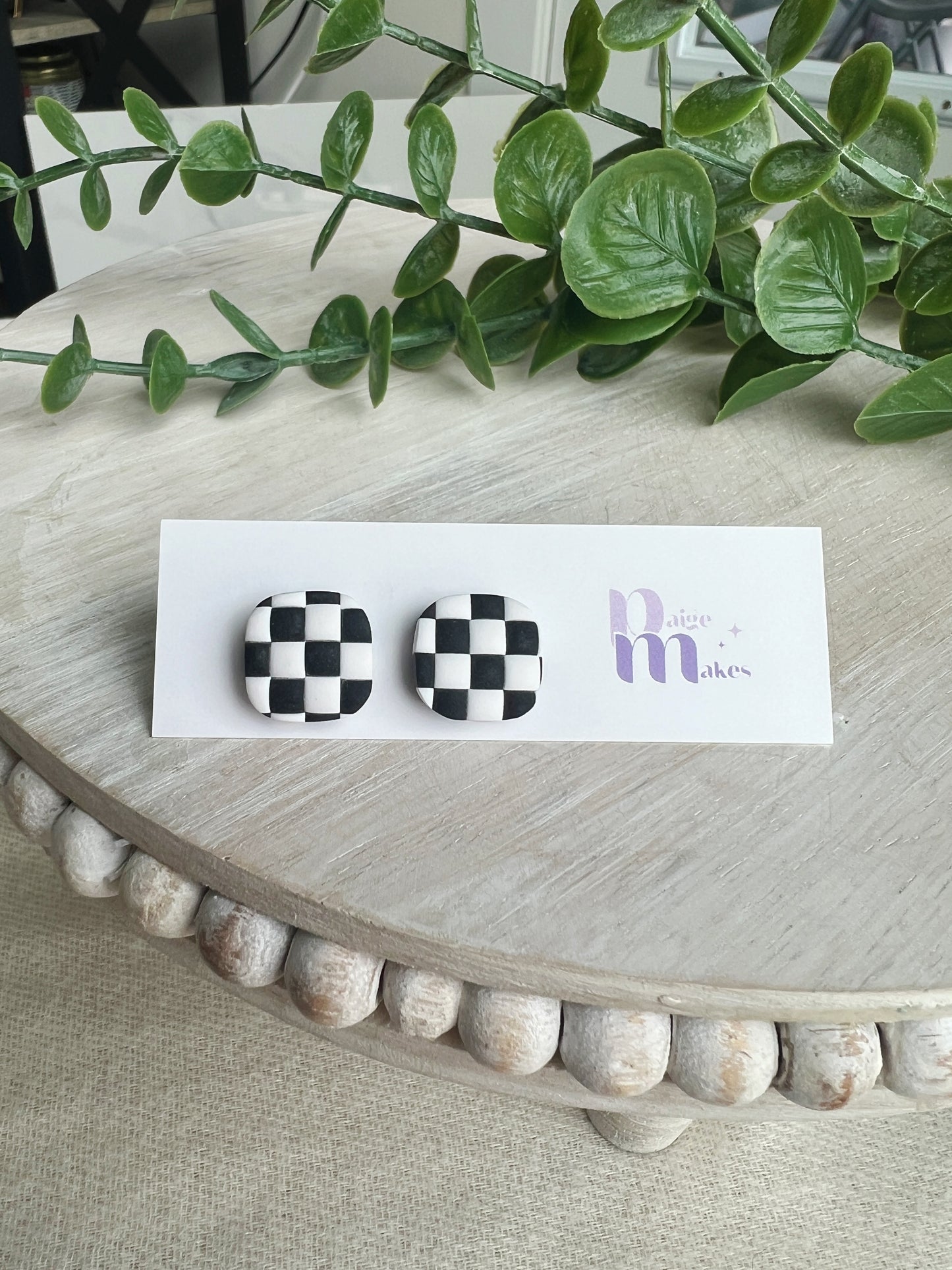 Black and White Checker Studs