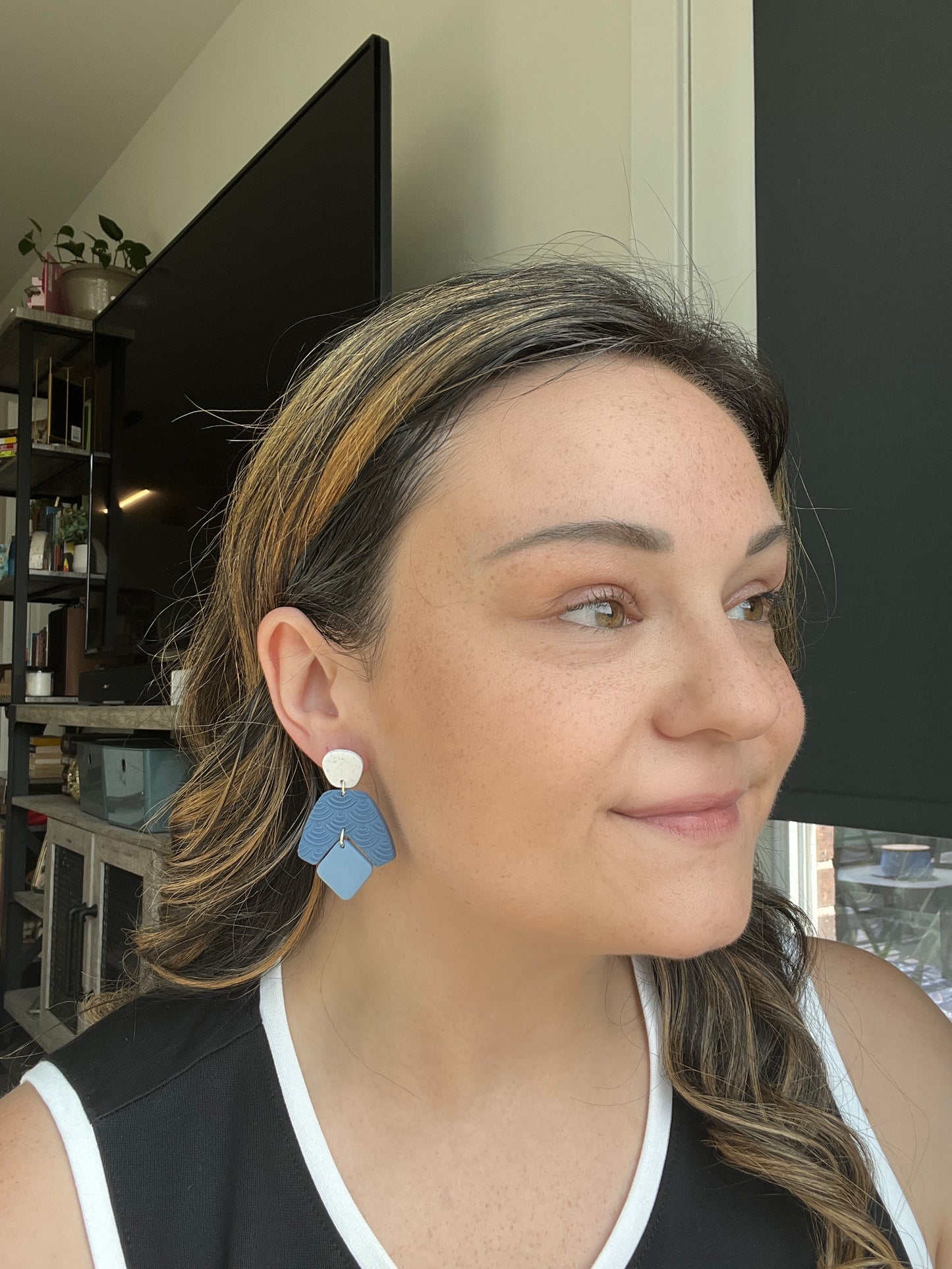 Coastal Blues Stud-Top Style Earrings (Shimmer)
