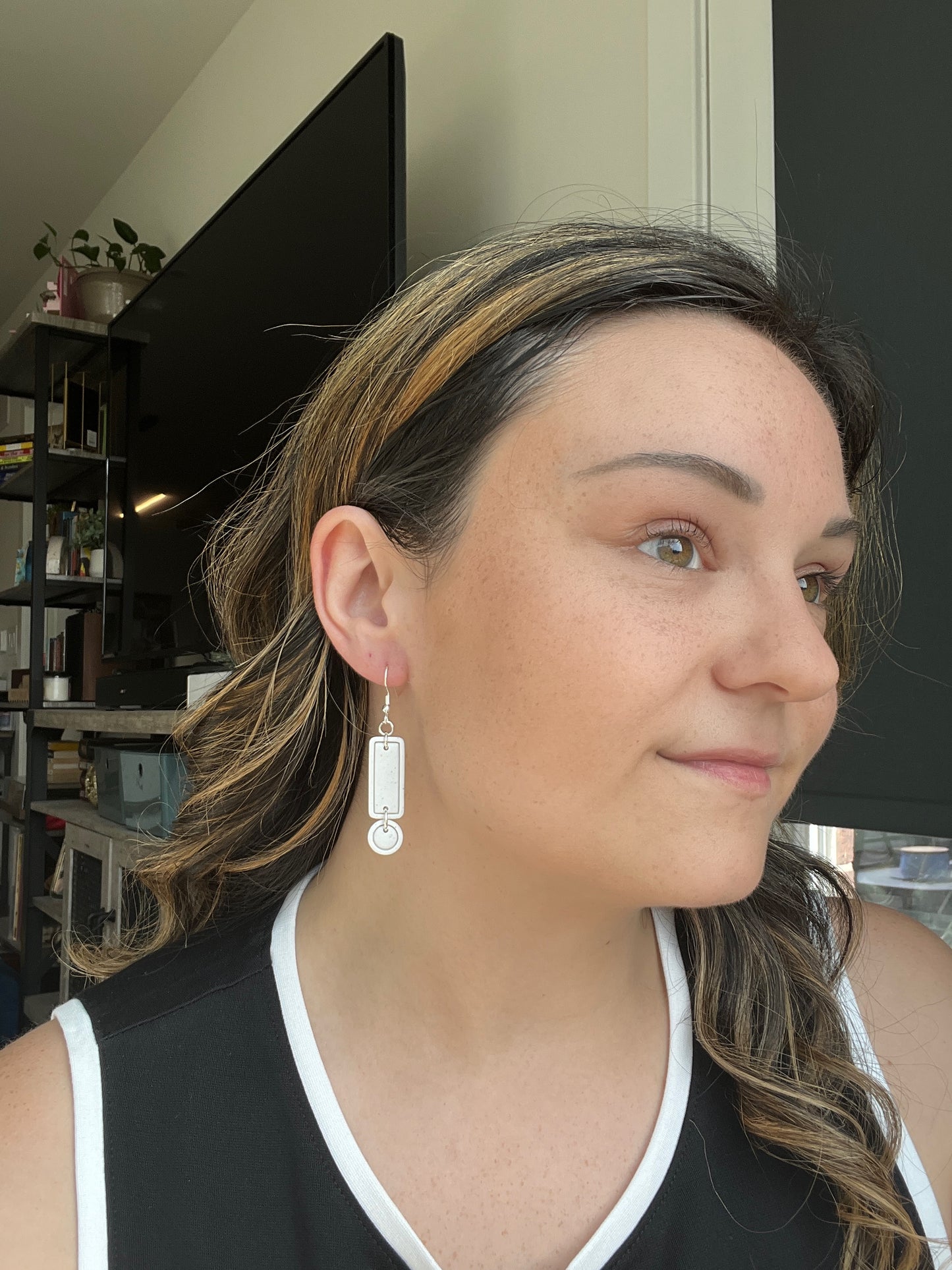 Coastal Blues Mini-Rectangle Earrings (Shimmer)