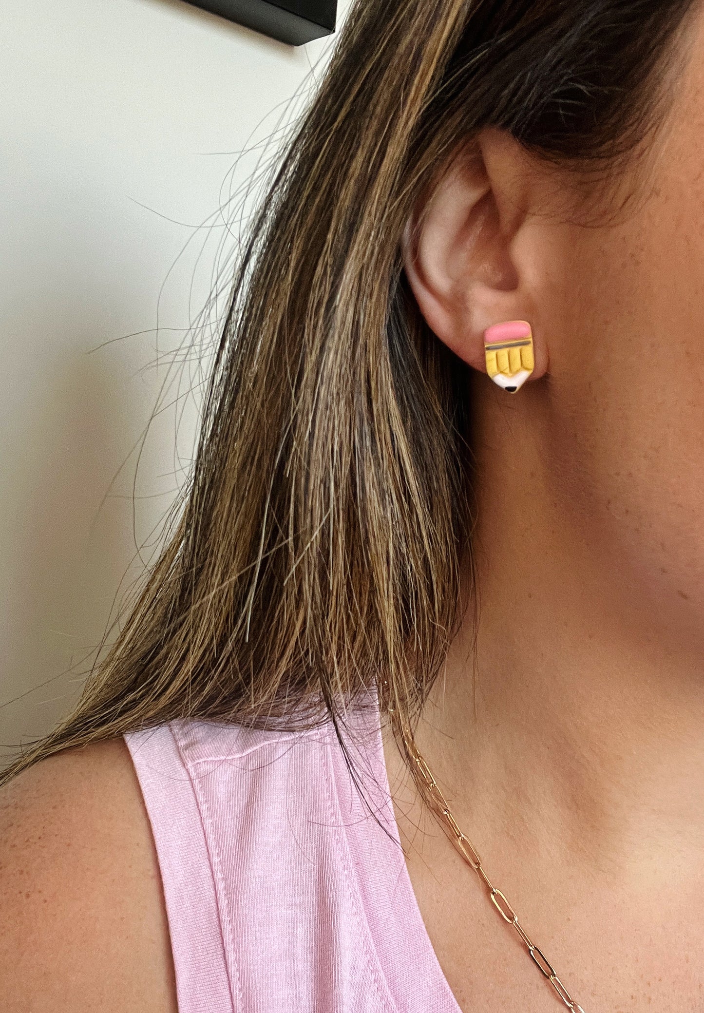 Pencil and Apple Studs (Pack or Singles)
