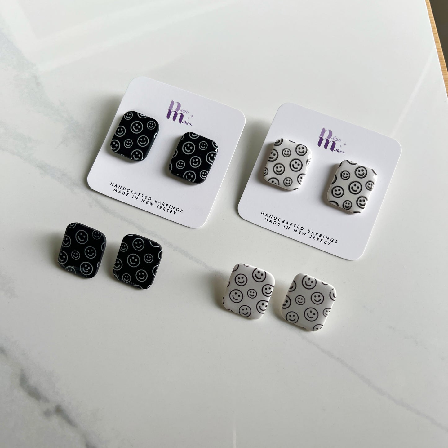 Smiley Print Squares (no dangles)