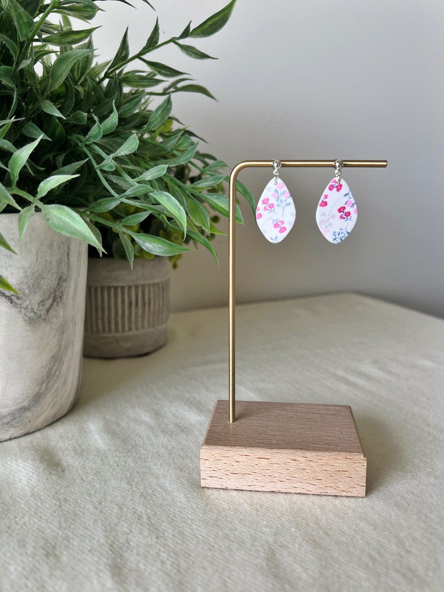 Red, Pink, and Blue Floral Dangles