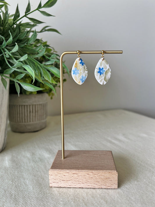 Blue Floral Dangles