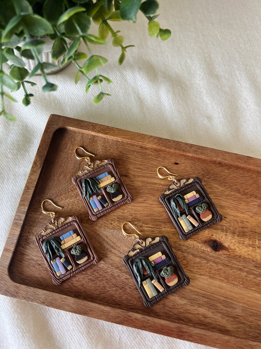Bookshelf Earrings (2 color options)