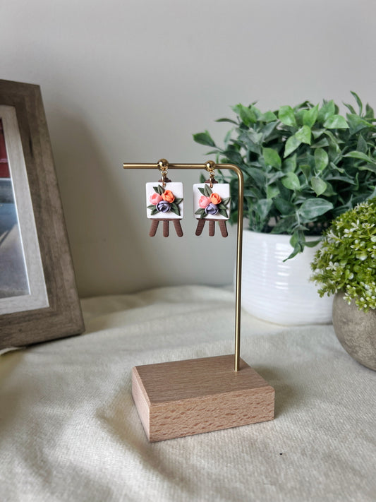 Floral Art Easel Earrings