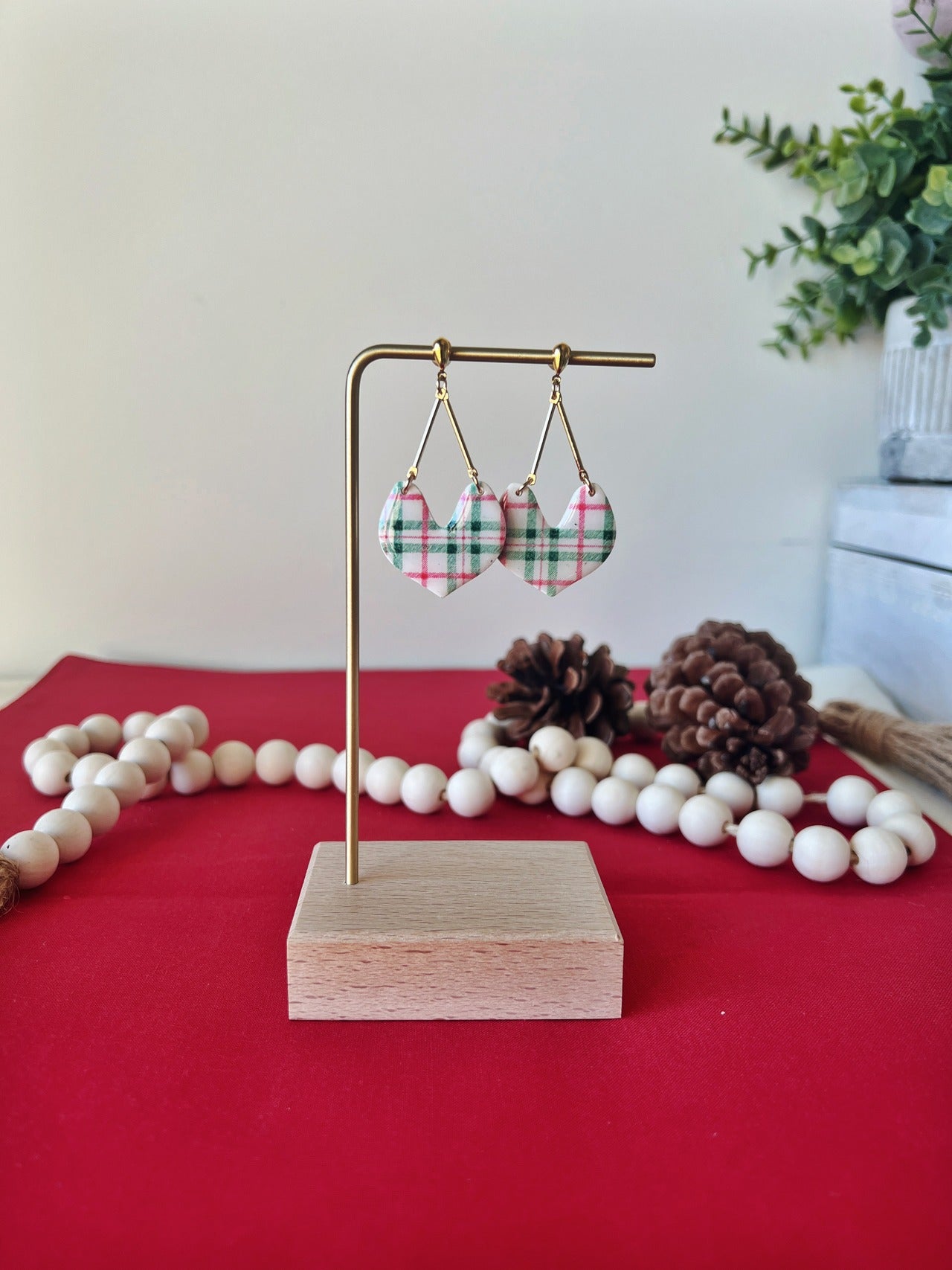 Plaid Dangle Earrings