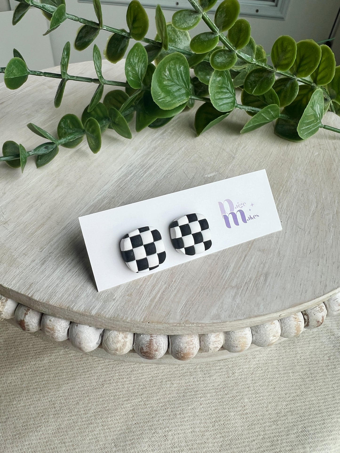 Black and White Checker Studs
