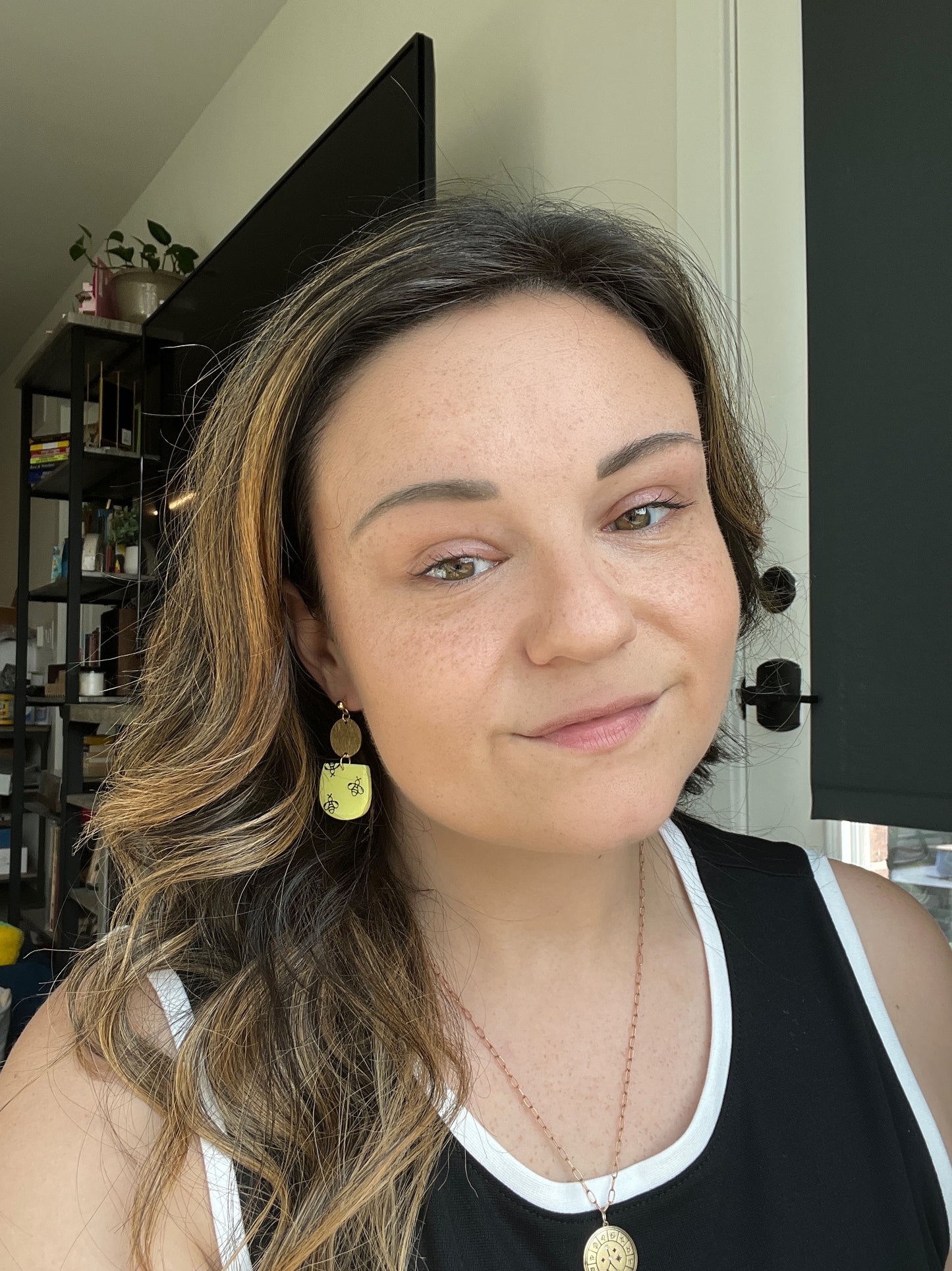 Golden Bee Dangle Earrings